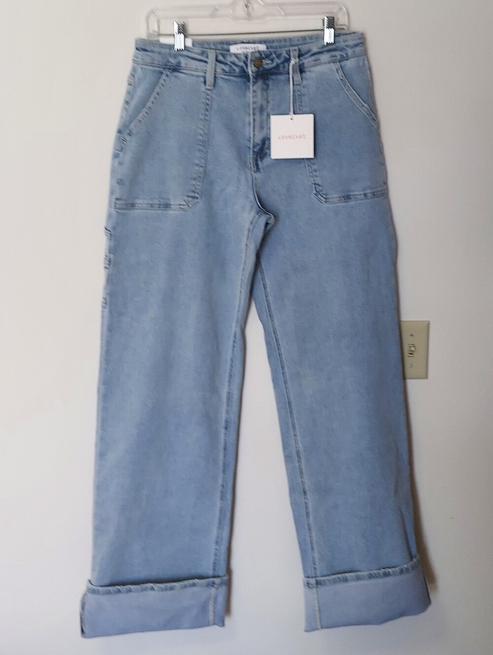 NWT Lovervet By Vervet Stellar High Rise Cuffed Carpenter Jeans Size 30/11 - Picture 2 of 13
